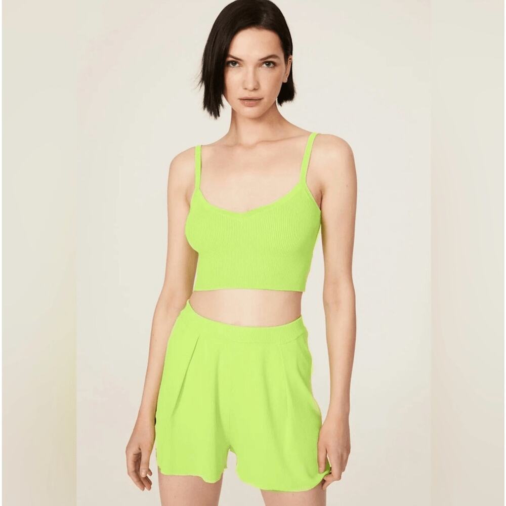 Lapointe Green Cropped Tank Top